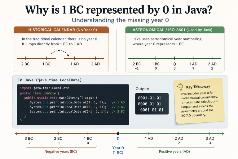 Why is 1 BC represented by 0 in Java?